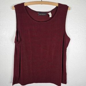 Harris Wallace Striped Tank Top Size L Women Red Black Sleeveless Blouse VTG